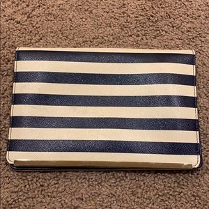 Navy and off white clutch